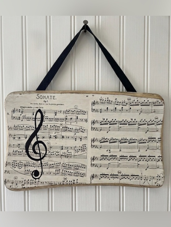 Hand Crafted Other - Handcrafted Music Wall Hanging Classical Beethoven Wood Plaque Vintage 1980’s